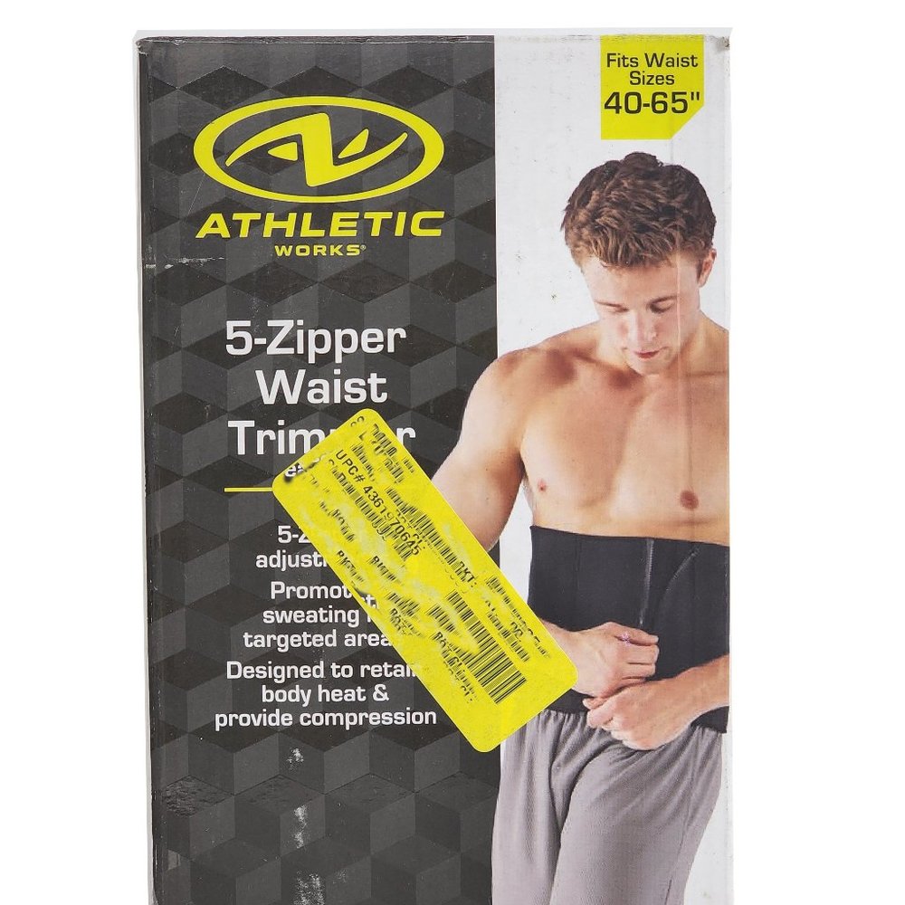 ATHLETIC WORKS 5 Zipper Waist Trimmer Fits 40-65" Wide 8in